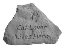 A cat lover lives here Engraved Stone