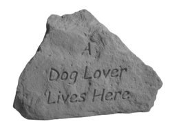 A dog lover lives here Engraved Stone