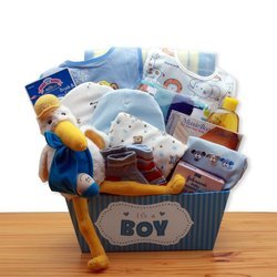A Special Delivery New Baby Blue Gift Basket