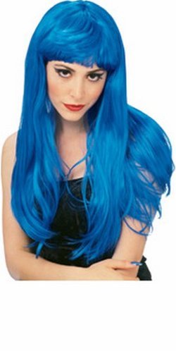 Adult Glamour Long Blue Wig
