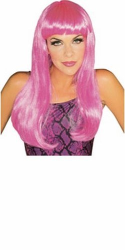 Adult Glamour Long Hot Pink Wig