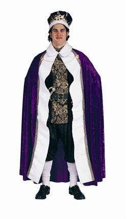 Adult King's Robe Costume - Purple, Panne
