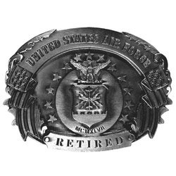 Air Force Retired Antiqued Belt Buckle
