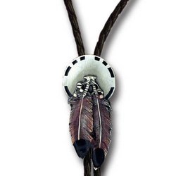 Alternate Indian Feather Bolo Tie