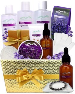 Aromatherapy Lavender Chamomile Gold Spa Gift Basket