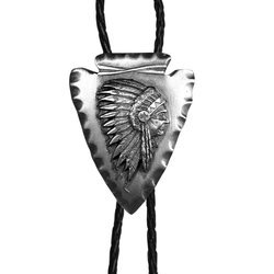 Arrowhead with Chief Antiqued Bolo Tie