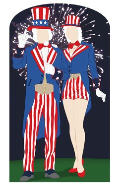 Aunt and Uncle Sam Cardboard Cutout