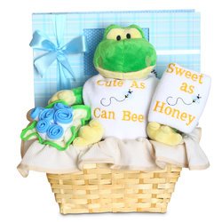 Baby Boy Forever Baby Book "Cute as Can Bee" Gift Basket