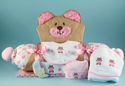 Baby Girl Bear Play Mat & Layette Gift Set
