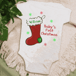 Baby's First Christmas Personalized Stocking Romper