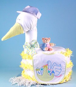 Baby Shower Stork Diaper Cake