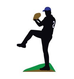 Baseball Silhouette Cardboard Cutout