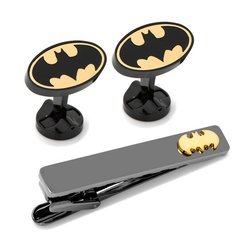 Batman Black and Gold Cufflinks and Tie Clip Gift Set