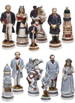 Battle of Gettysburg Handcrafted Oxo-Teak Chessmen Set