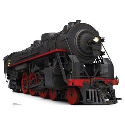 Black and Red Steam Train Cardboard Cutout