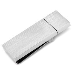 Brushed Silver 8 GB USB Flash Drive Money Clip