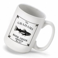 Cabin Series Personalized Coffee Mug - Trout