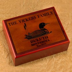 Cabin Series Personalized Humidor - Loon