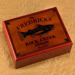Cabin Series Personalized Humidor - Trout