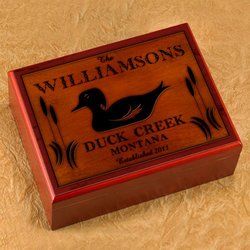 Cabin Series Personalized Humidor - Wood Duck