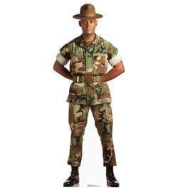Camo Military Man Cardboard Cutout