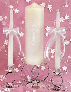 Candle with Venise Cross