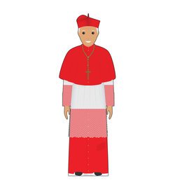 Cartoon Pope in Red Cardboard Cutout