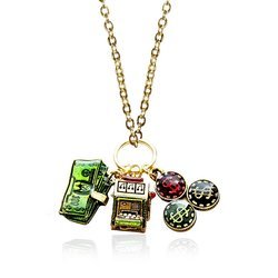 Casino Charm Necklace in Gold