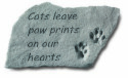 Cats leave paw prints Engraved Stone