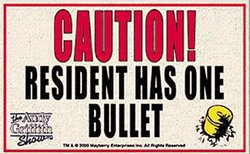 Caution! One Bullet Welcome Mat