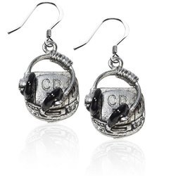 CD Player & Headphone Charm Earrings in Silver