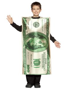 Child Hundred Dollar Bill Costume - 7-10