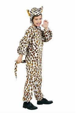 Child Plush Leopard Jumpsuit
