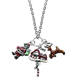 Christmas Charm Necklace in Silver