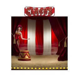 Circus Backdrop & Circus Header Cardboard Cutout