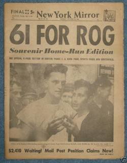 Complete Newspaper Reprint - Roger Maris's 61st Home Run