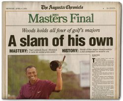 Complete Original Historic Newspaper - Tiger Woods 2001