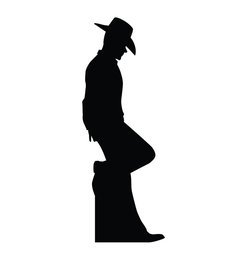 Cowboy Leaning Silhouette Cardboard Cutout