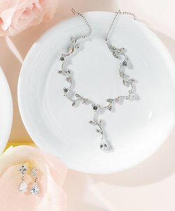 Cubic Zirconia with Pear Drop Wedding Earrings