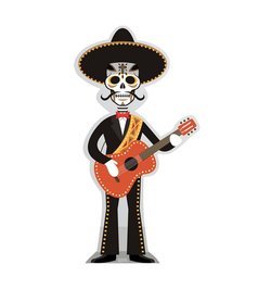 Day of The Dead Guitar Player Cardboard Cutout