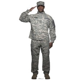 Digital Camo Soldier Cardboard Cutout