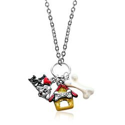 Dog Lover Charm Necklace in Silver