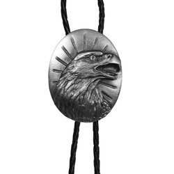 Eagle Profile Antiqued Bolo Tie