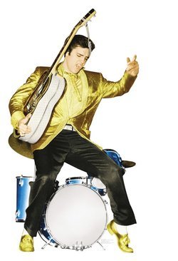 Elvis Presley with Drums Talking Cardboard Cutout