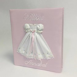 Embroidered Batiste Gown Personalized Baby Memory Book