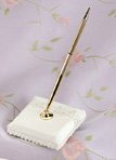 Embroidered Gold Trim Moire Collection Guest Pen
