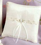 Embroidered Gold Trim Moire Collection Ring Pillow