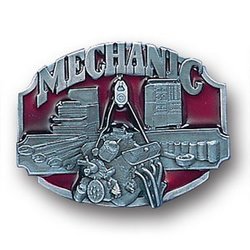 Engine Mechanic 3D Enameled Belt Buckle