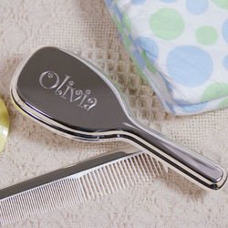 Engraved Baby Comb and Brush Set