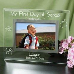 Engraved First Day of School Glass Frame